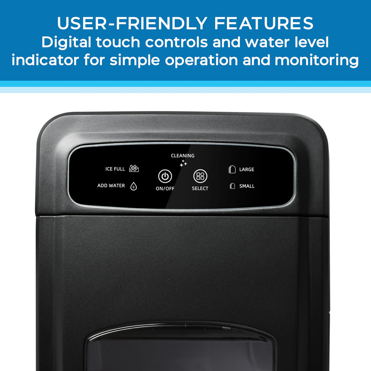 Black Countertop Ice Maker with Scoop H404