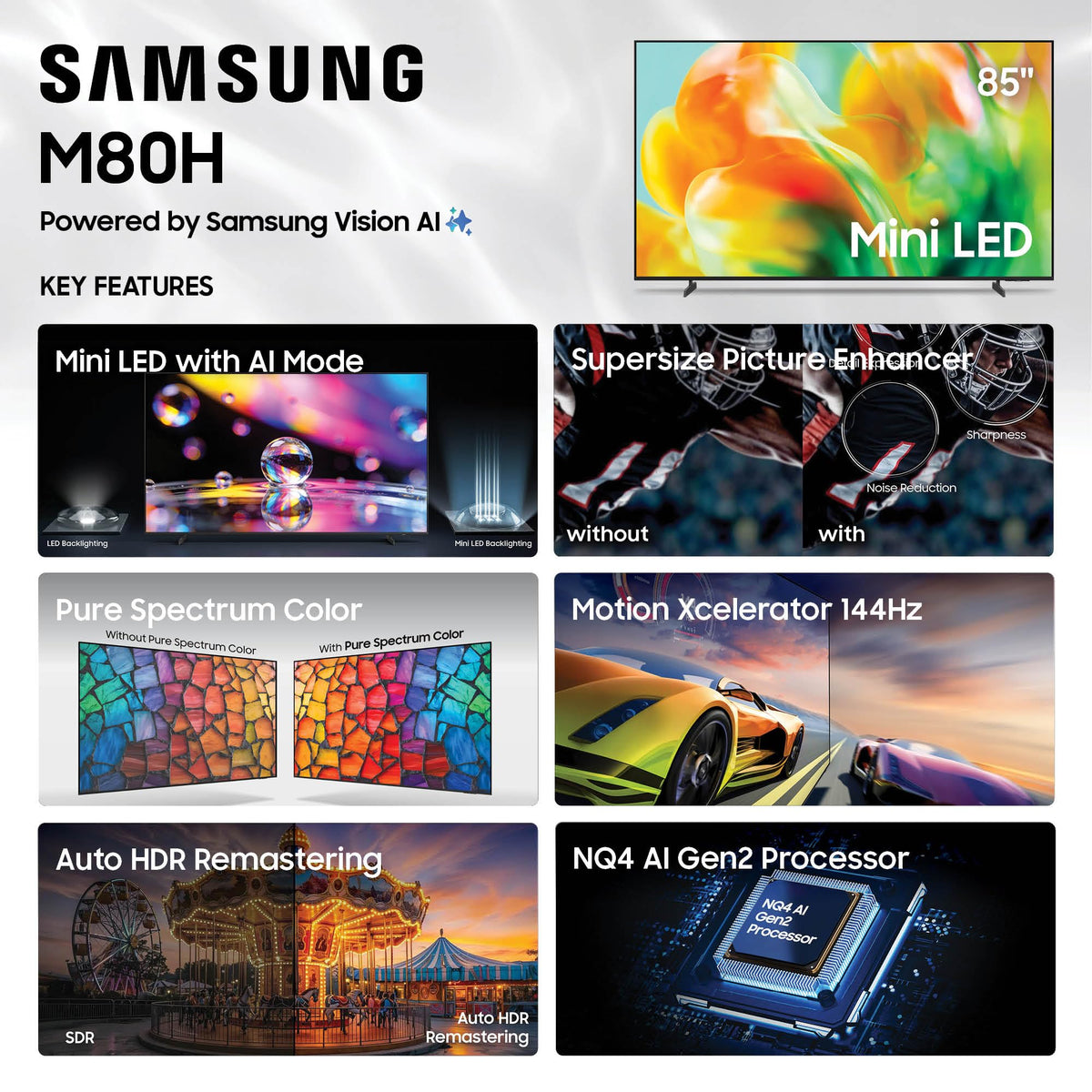 85-Inch Mini LED 4K Smart TV X58112