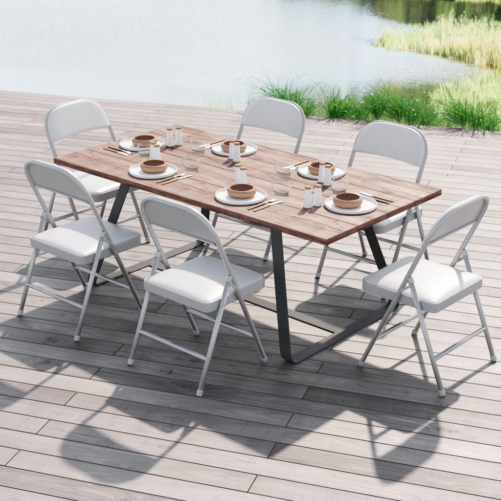 White Vinyl Padded Folding Chairs 4 Pack X6275
