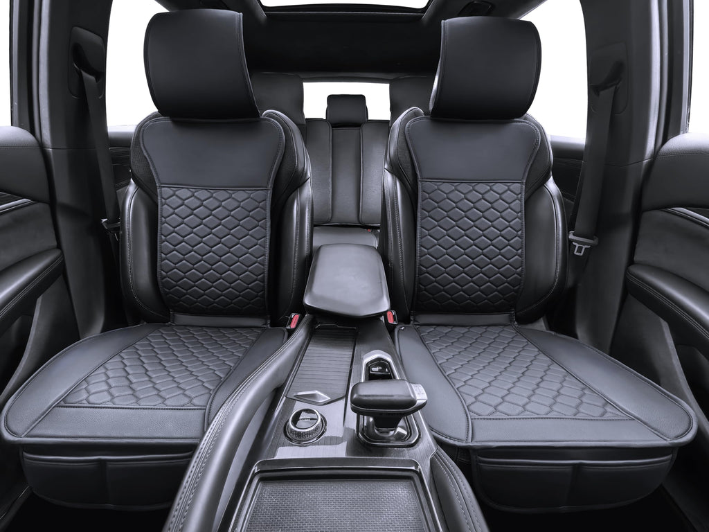 Leather Waterproof Car Seat Cover Full Set Black M9499