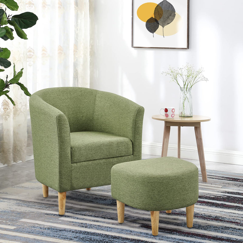 Green Accent Chair with Ottoman L8787