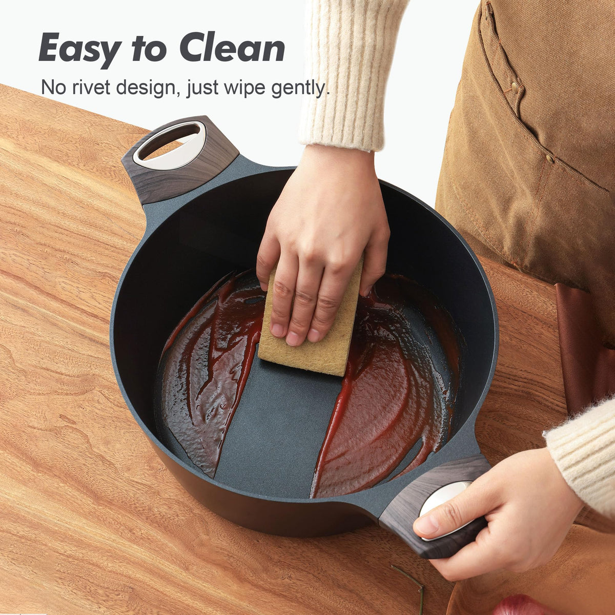Nonstick Stock Pot with Lid 6.6 QT Black F96427